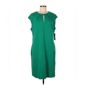 💚 New York & Company Pleated Keyhole Cotton Shift Dress💚